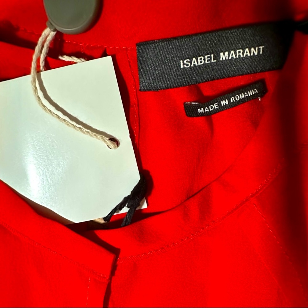 Isabel Marant Red long-sleeve kaftan style relaxed Maxi Dress Sz 36 $698 NWT